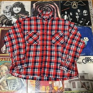 Vintage Coleman flannel red,white, and blue